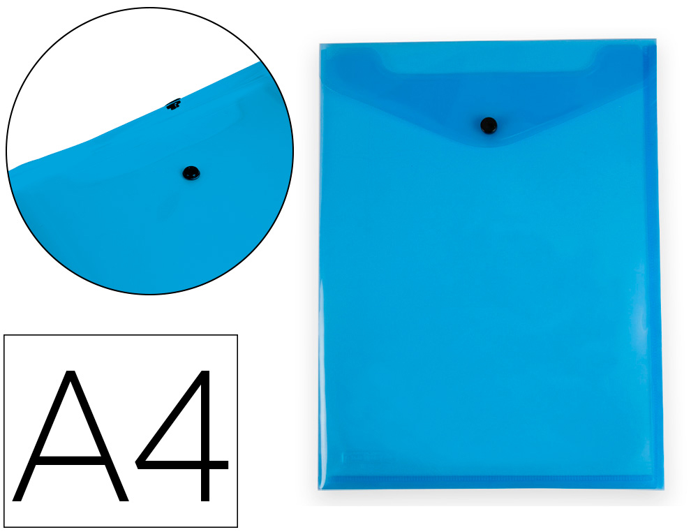 PASTA LIDERPAPEL DOSSIER COM MOLA POLIPROPILENO DIN A4 FORMATO VERTICAL COM FOLE AZUL TRANSLUCIDO