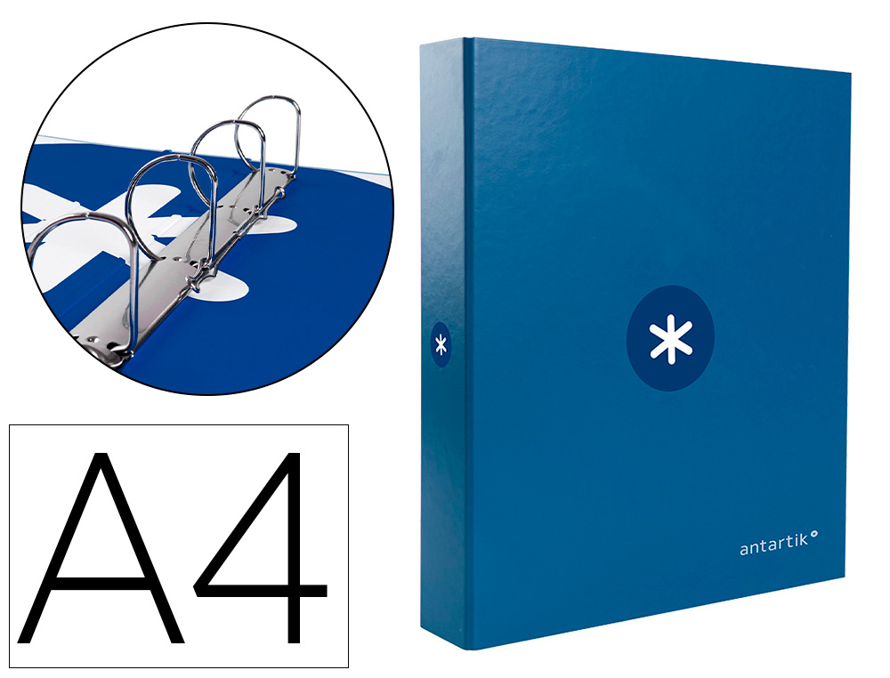 PASTA ANTARTIK DIN A4 FORRADA 4 ANEIS 40 MM MISTOS COR AZUL ESCURO