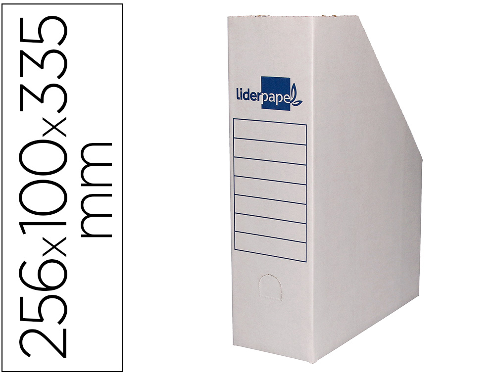 PORTA REVISTAS LIDERPAPEL CARTAO COM OCULO NA LOMBADA BRANCO 256X100X335 MM