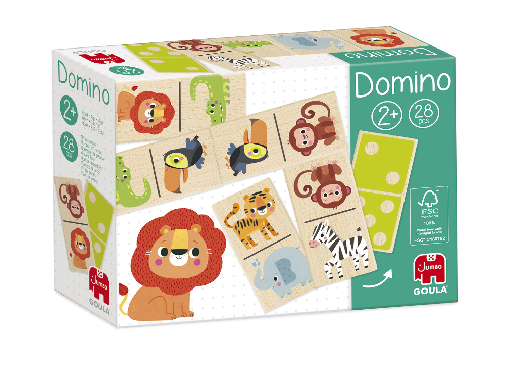 JOGO GOULA JUMBO DOMINO MADEIRA SELVA 28 PECAS