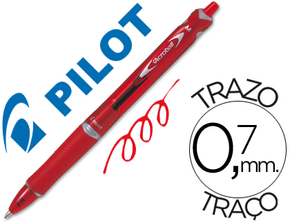 ESFEROGRAFICA PILOT ACROBALL VERMELHO TINTA OLEO PONTA DE ESFERA DE 1,0MM RETRATIL