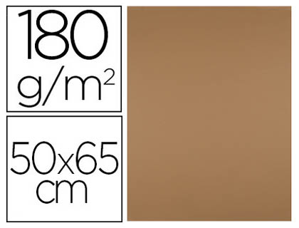 CARTOLINA LIDERPAPEL 50X65 CM 180 GR CASTANHO CLARO PACK DE 25 UNIDADES