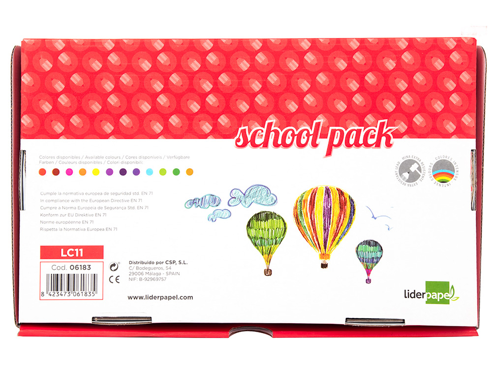 LAPIS DE COR LIDERPAPEL SCHOOL 144 UNIDADES 12 CORES X 12 UNIDADES