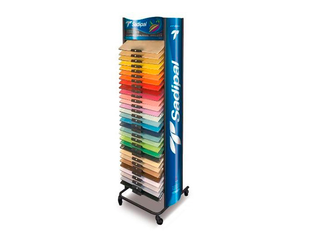 EXPOSITOR CARTULINA SADIPAL METALICO DE PIE 20 HOJAS POR COLOR 27 COLORES SURTIDOS 600X600X2018 MM
