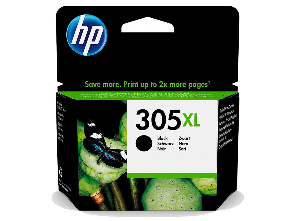 TINTEIRO HP 305 XL DESKJET 1210 / 1212 / 1255 / 2732 / 2752 / 4155 / 4158 ENVY 6020 / 6052 /6055 / 6420 PRETO 240