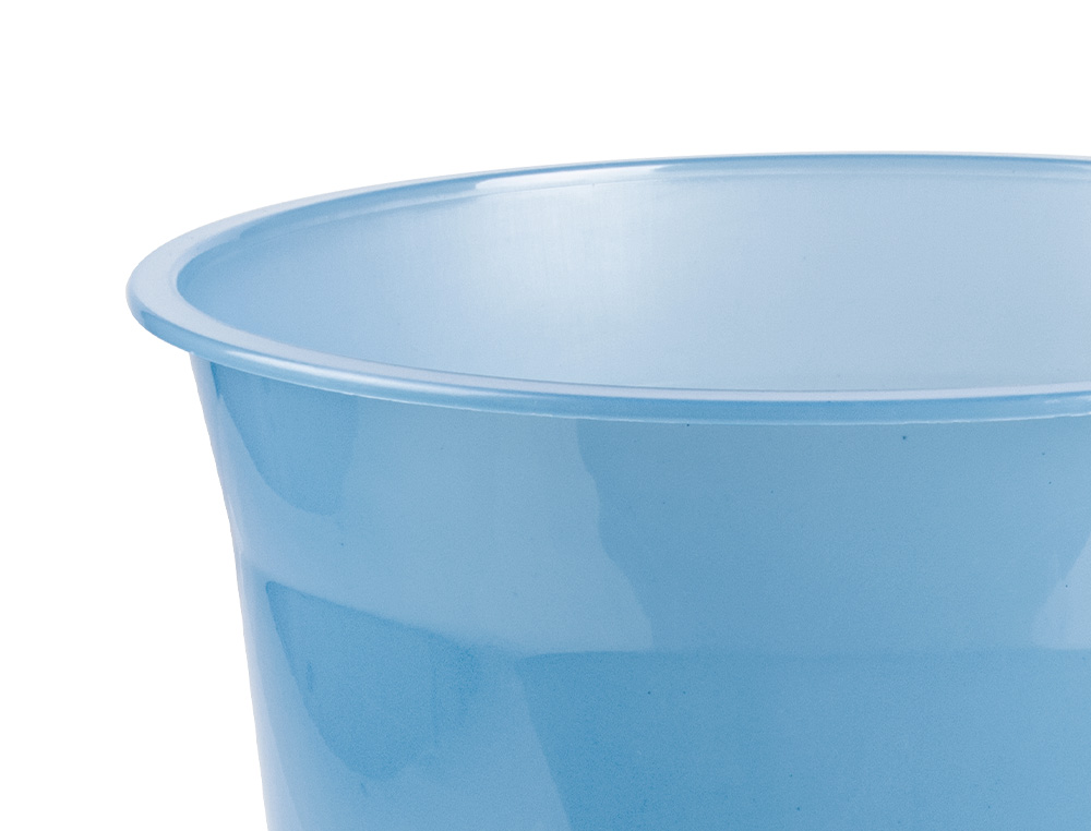 CESTO DE PAPEIS EM PLASTICO LIDERPAPEL ECOUSE 100% RECICLADO CELESTE TRANSLUCIDO 13 LITROS 275X285 MM