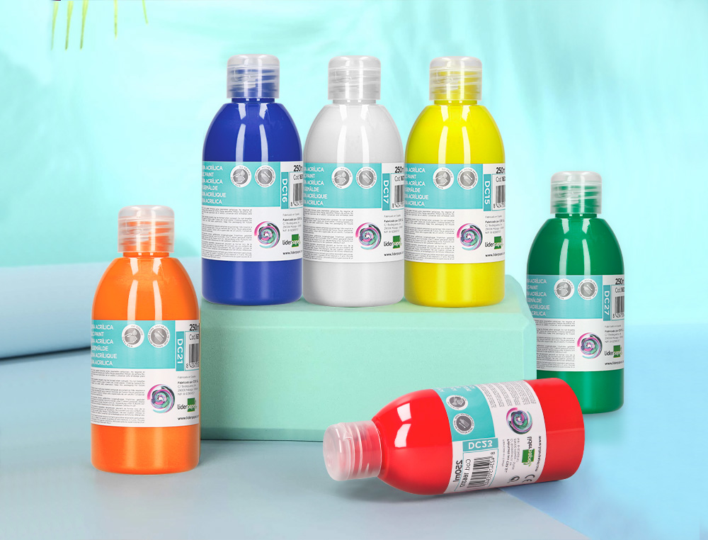 PINTURA ACRILICA LIDERPAPEL FRASCO DE 250 ML CIAN