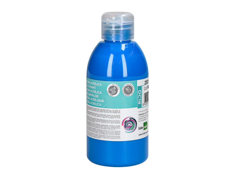 PINTURA ACRILICA LIDERPAPEL FRASCO DE 250 ML CIAN