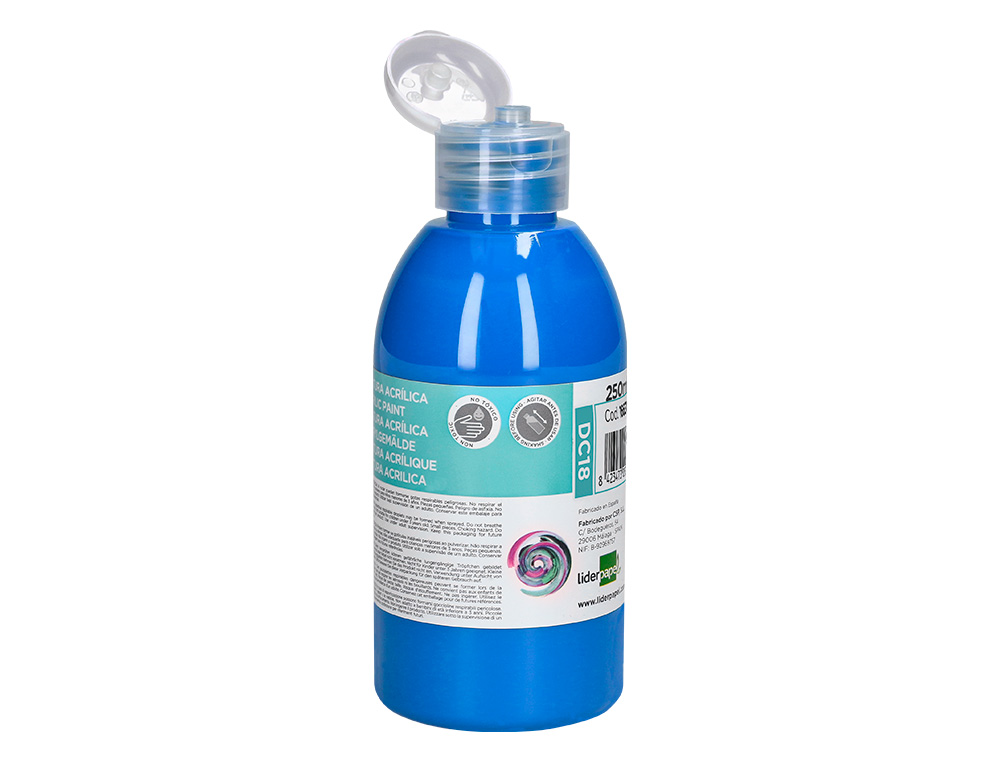 PINTURA ACRILICA LIDERPAPEL FRASCO DE 250 ML CIAN