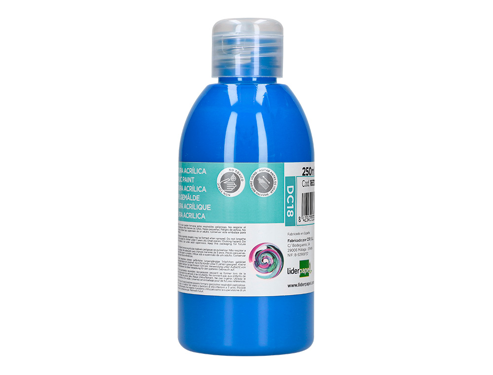 PINTURA ACRILICA LIDERPAPEL FRASCO DE 250 ML CIAN