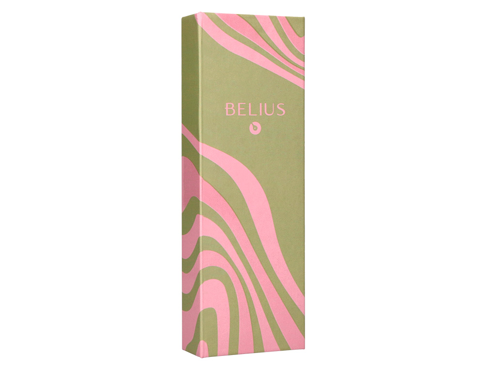 ROLLER BELIUS INK DREAMS ALUMINIO DESENHO VERDE MATCHA E ROSA PRATEADO FRASE INTERIOR CAIXA DESIGN TINTA PRETA