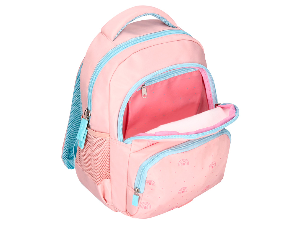MOCHILA ESCOLAR LIDERPAPEL MULTIBOLSO INFANTIL DESENHO ARCO IRIS 350X110X270 MM