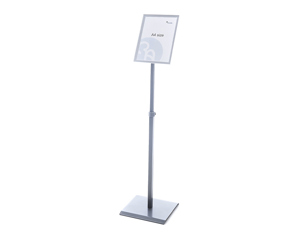 EXPOSITOR ROCADA DE CHAO MAGNETICO ROTATIVO 90º HORIZONTAL/VERTICAL ALTURA AJUSTAVEL DIN A4