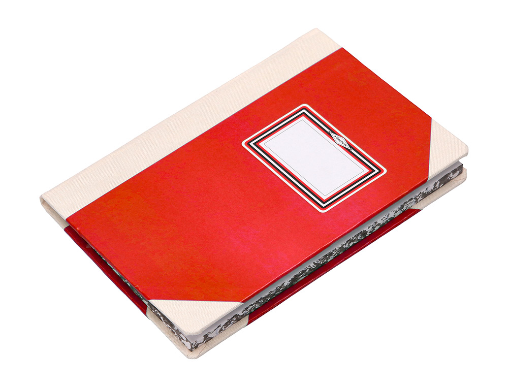 LIVRO DE CARTAO COSIDO FERNANDES FLECHA DIN A6+ LISO 50 FOLHAS 100 GR VERMELHO