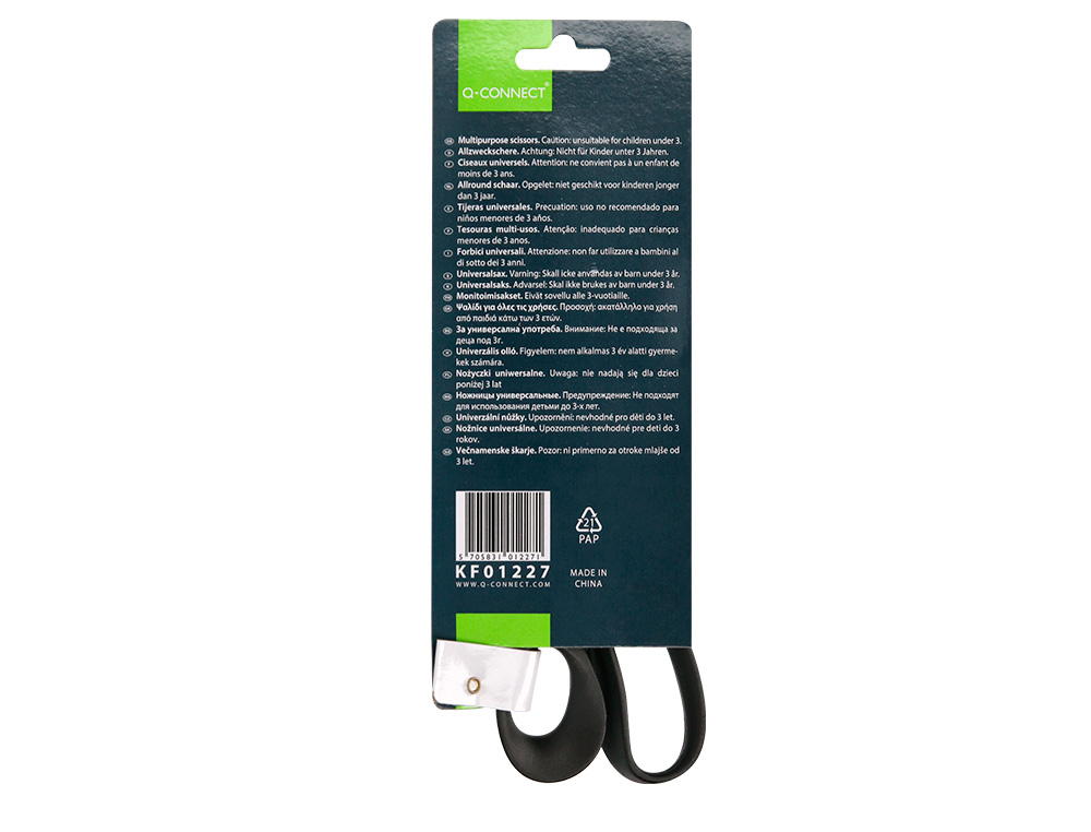 TESOURA PARA ESCRITORIO Q-CONNECT BLISTER 1- 8'' ( 200 MM)