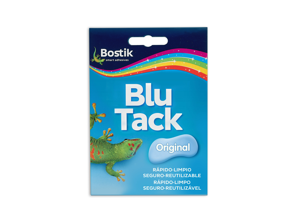 MASSA ADESIVA BLU-TACK DA BOSTIK, PARAMULTIP. APLICACOES.