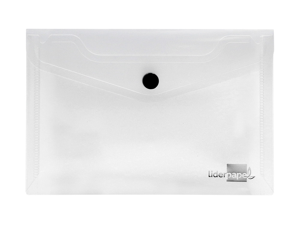 BOLSA PORTA DOCUMENTOS LIDERPAPEL COM MOLA DIN A7 TRANSPARENTE