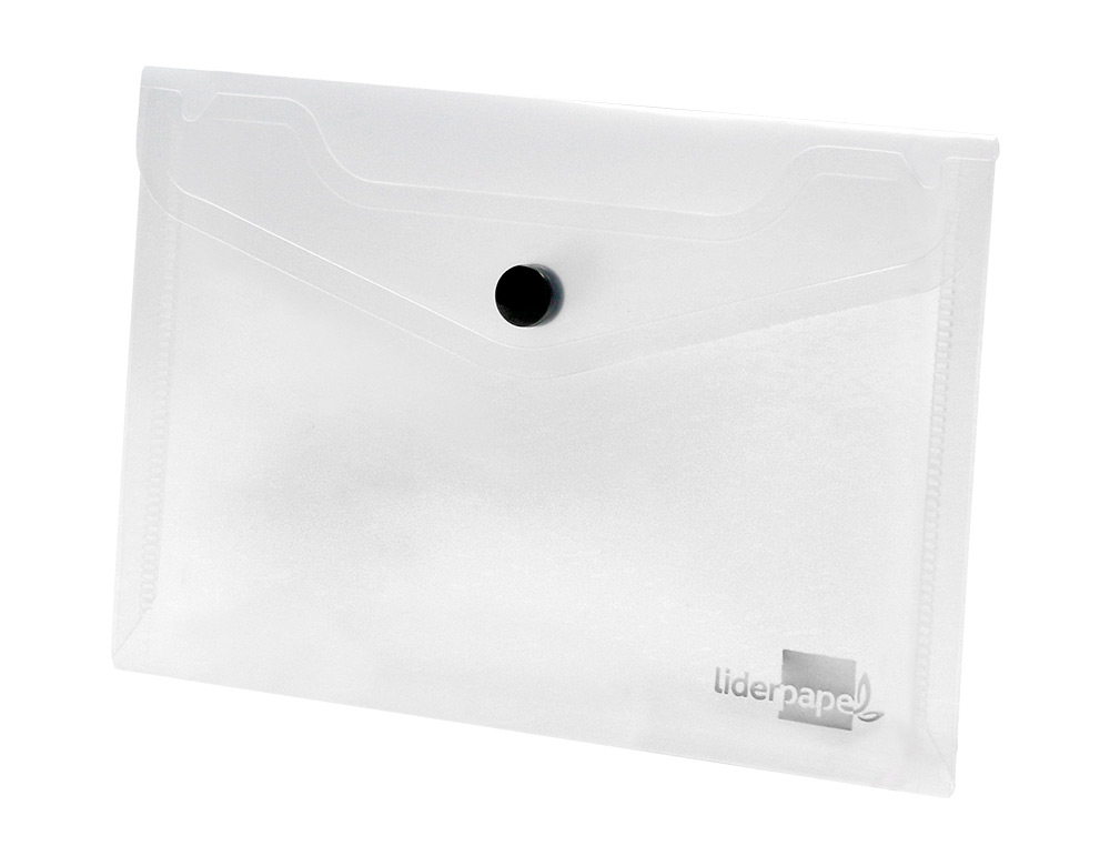 BOLSA PORTA DOCUMENTOS LIDERPAPEL COM MOLA DIN A7 TRANSPARENTE