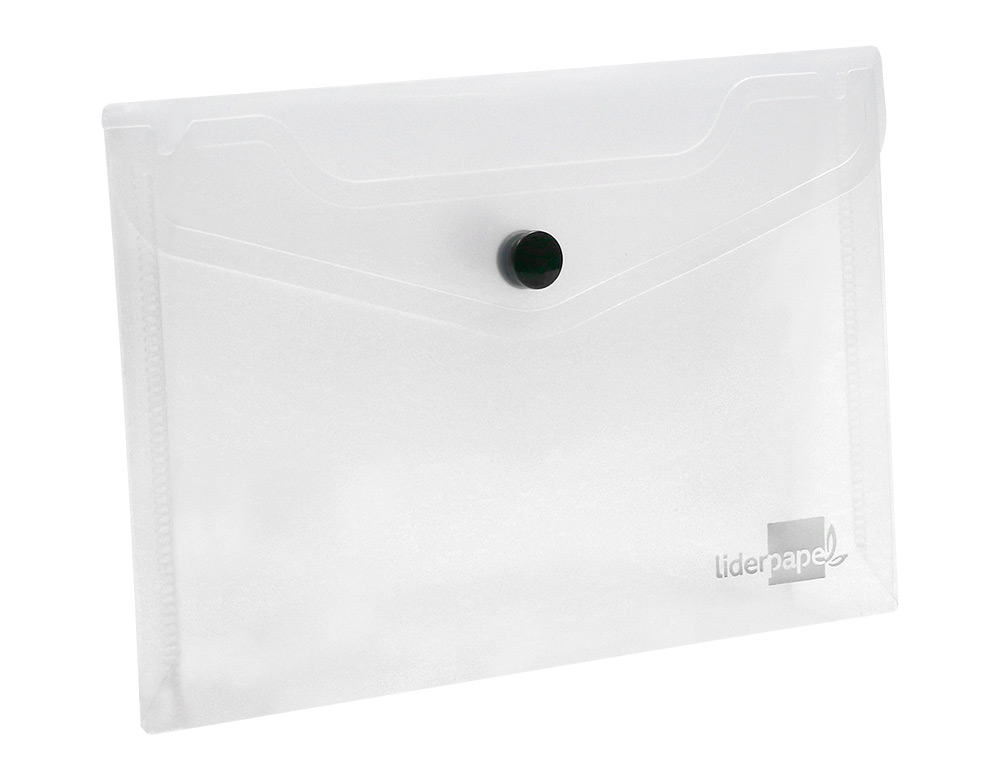 BOLSA PORTA DOCUMENTOS LIDERPAPEL COM MOLA DIN A7 TRANSPARENTE