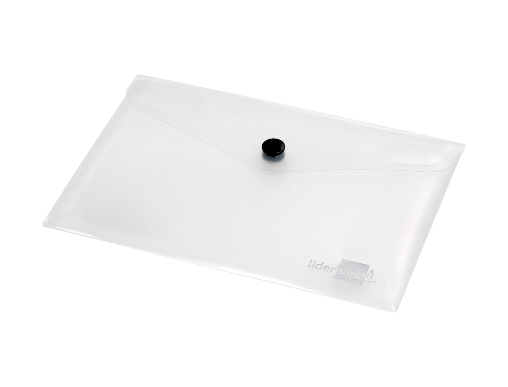 BOLSA PORTA DOCUMENTOS LIDERPAPEL COM MOLA DIN A7 TRANSPARENTE