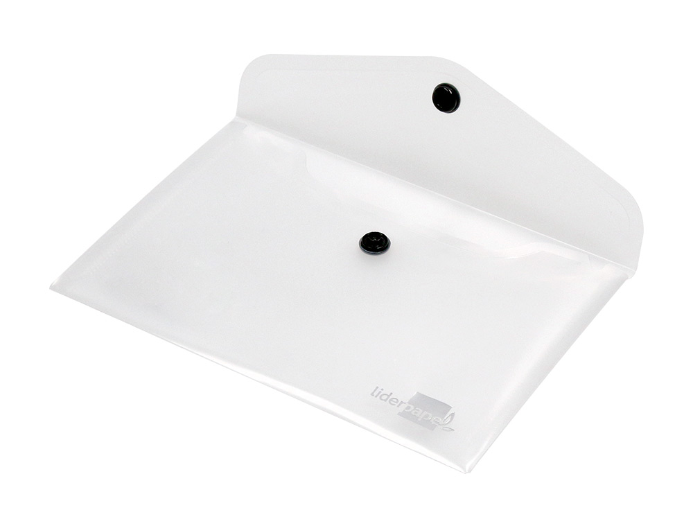 BOLSA PORTA DOCUMENTOS LIDERPAPEL COM MOLA DIN A7 TRANSPARENTE