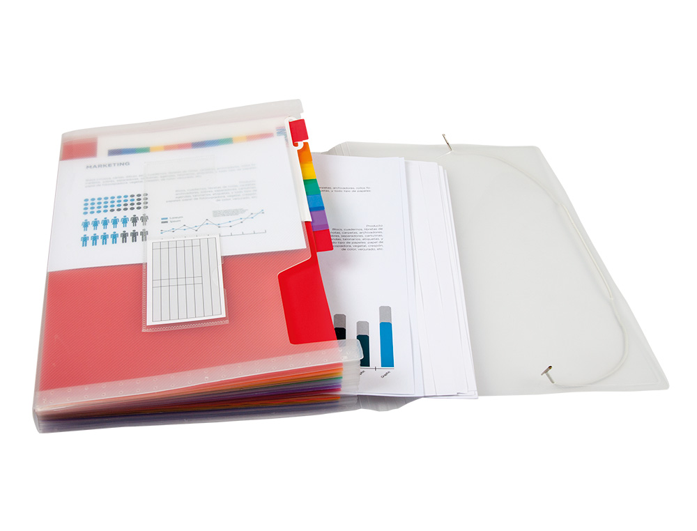 PASTA CLASSIFICADORA COM FOLE LIDERPAPEL POLIPROPILENO DIN A5 TRANSPARENTE