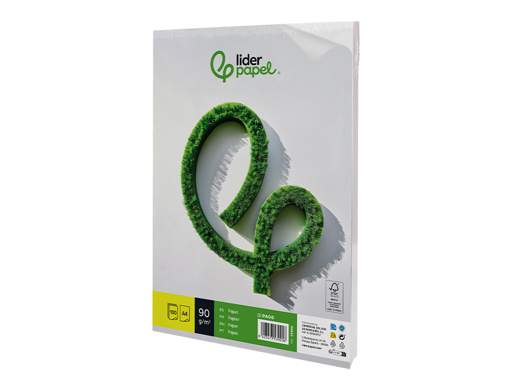 PAPEL LIDERPAPEL DIN A4 90 GR EMBALAGEM DE 100 FOLHAS