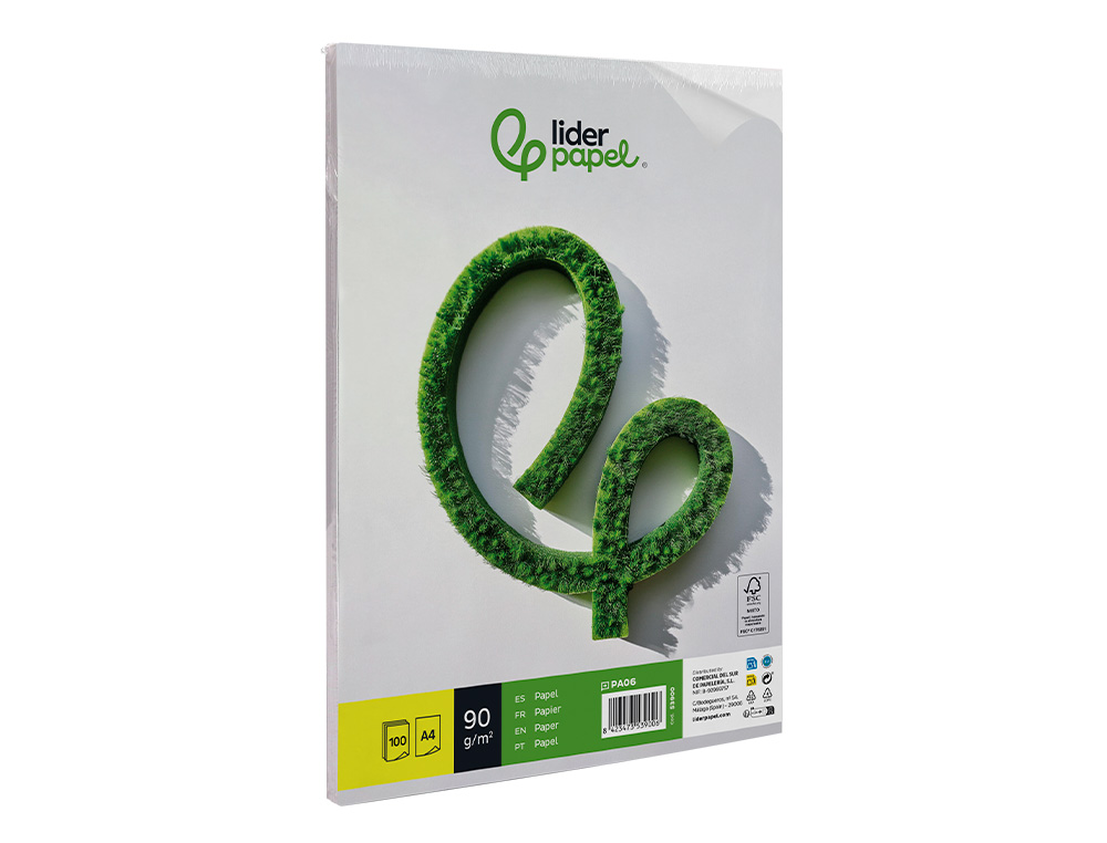 PAPEL LIDERPAPEL DIN A4 90 GR EMBALAGEM DE 100 FOLHAS