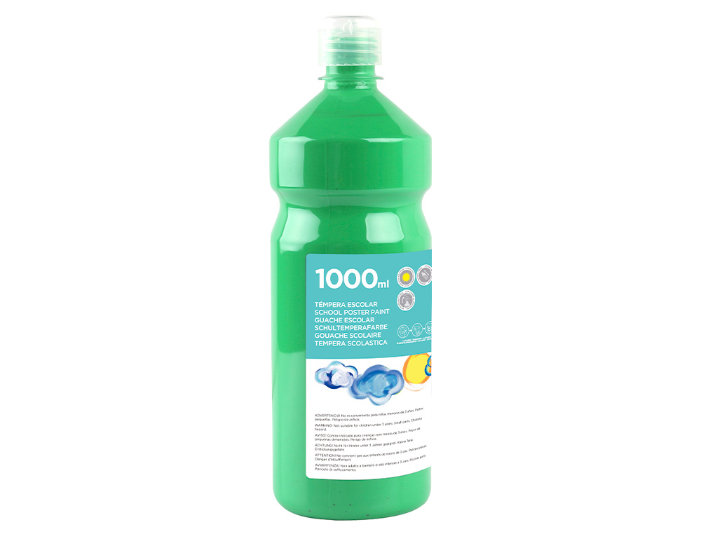 GUACHE ESCOLAR LIDERPAPEL 1000 ML VERDE