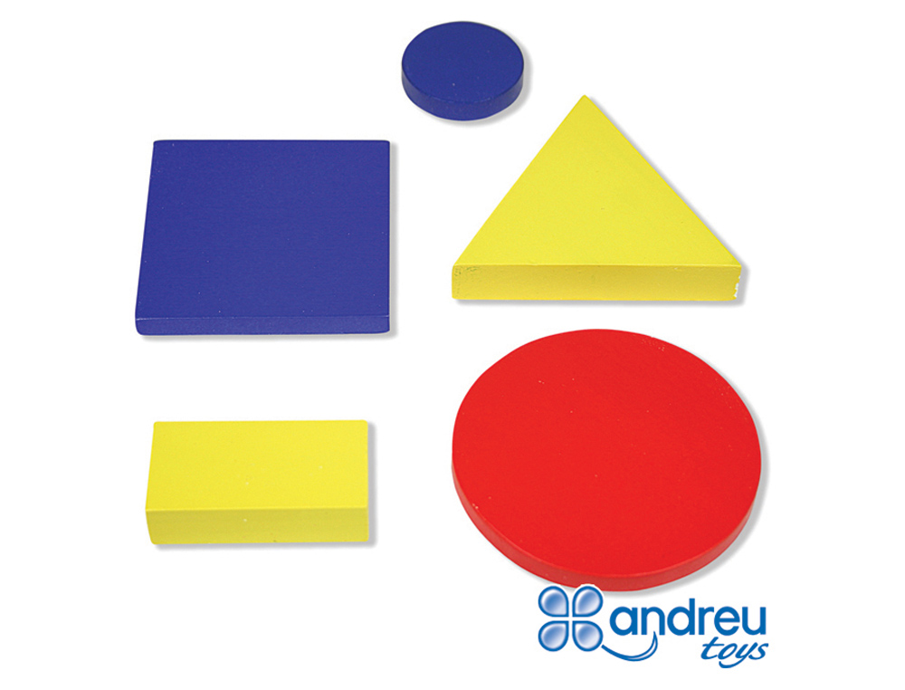 JOGO ANDREUTOYS FIGURAS GEOMETRICAS MADEIRA 48 PECAS 24,5X15X8 CM