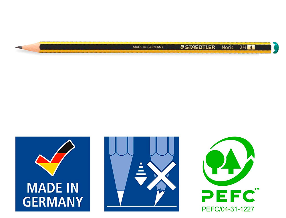 LAPIS DE GRAFITE STAEDTLER NORIS N.4 2H
