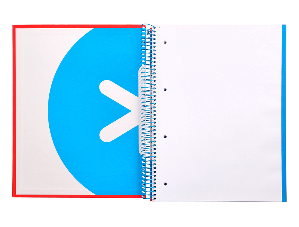 CADERNO ESPIRAL DIN A4 ANTARTIK CAPA FORRADA 120 F 100 GR LISO COM BANDAS DE CORES 4 FUROS COR VERMELHO