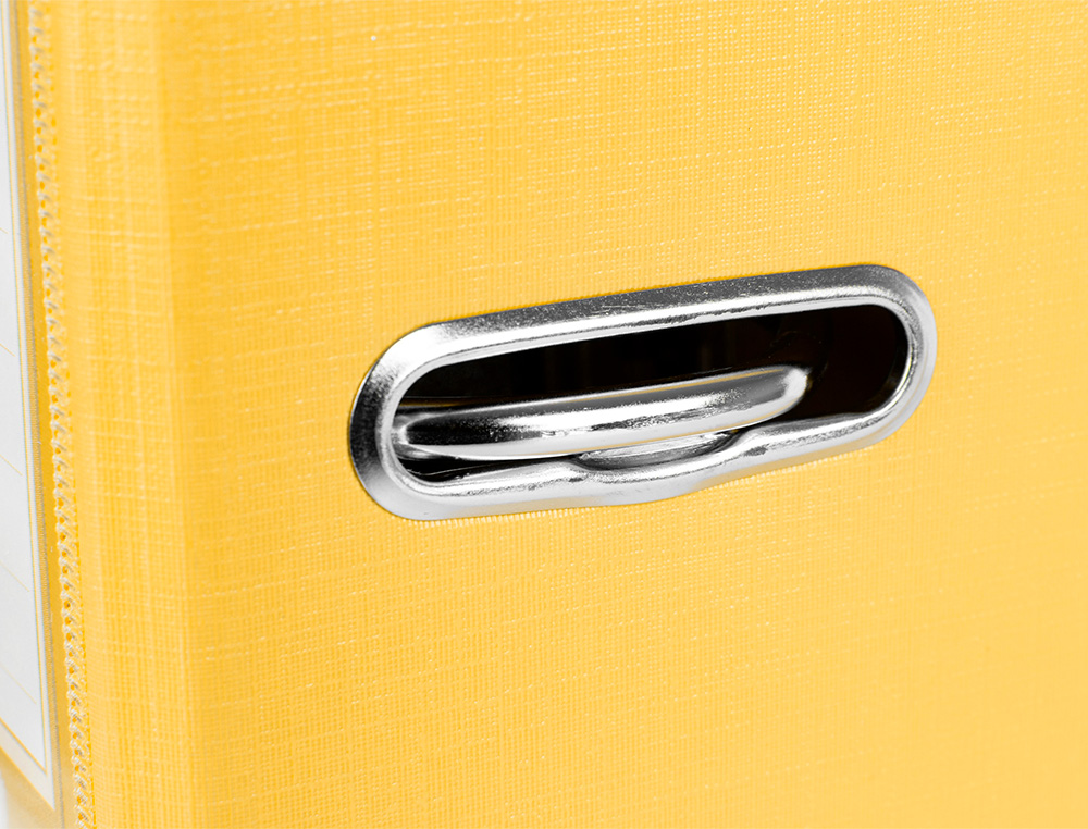 PASTA DE ARQUIVO DE ALAVANCA LIDERPAPEL DOCUMENTA PVC FOLIO LOMBADA 52 MM AMARELO